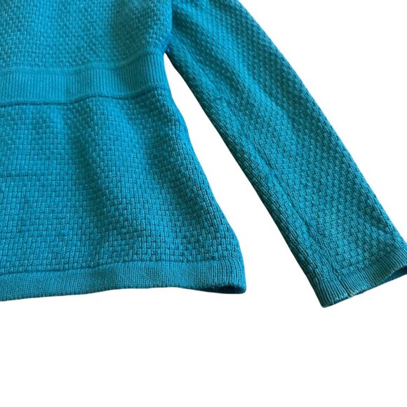 LL Bean Teal Button-Down Cardigan Sweater Vintage Angora Cotton Size XS Women's - Picture 9 of 11